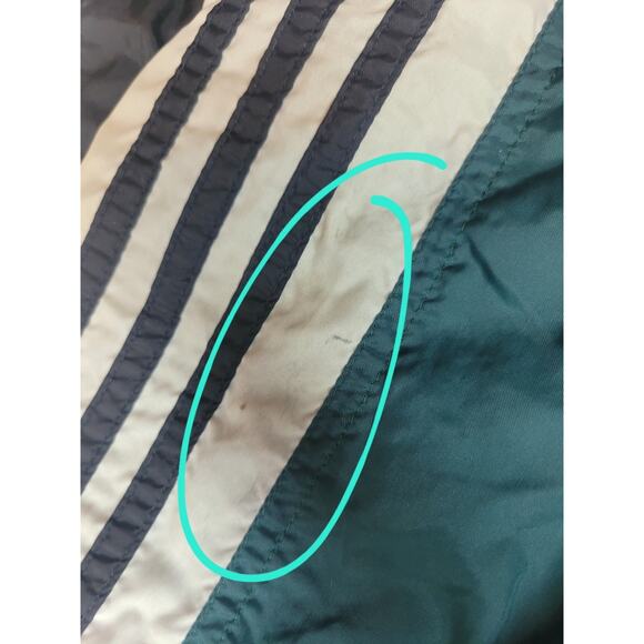 Vintage Adidas Windbreaker Track Jacket 1/2 Zip Nylon Retro Y2K Drawstring Waist - Picture 12 of 16